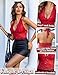 Avidlove Lace Tops for Women Red Tank Top Woman Sexy Deep V Neck Tops for Women Sleeveless Lace Tank Deep Red M
