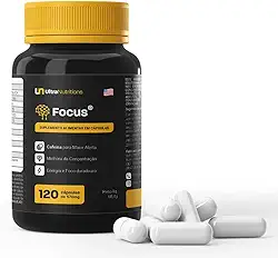Vitaminas para o Cérebro, Complexo B, Magnésio, Triptofano, Colina, Biotina, Folato, Q10, 120 capsulas Focus.