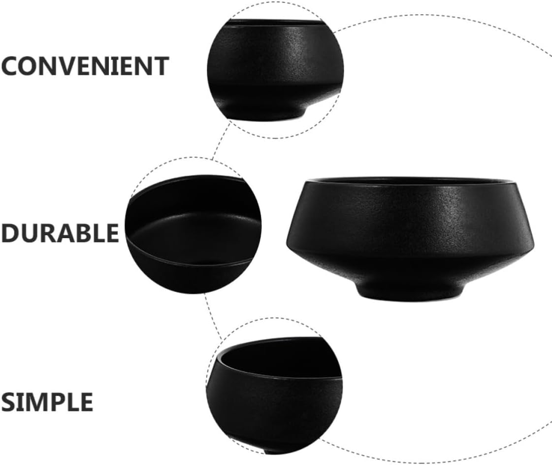 Ramen Noodle Bowl Easy to Clean Black Matte Finish 800ml Ceramic Soup Storage Bowl for Home and Restaurant Use