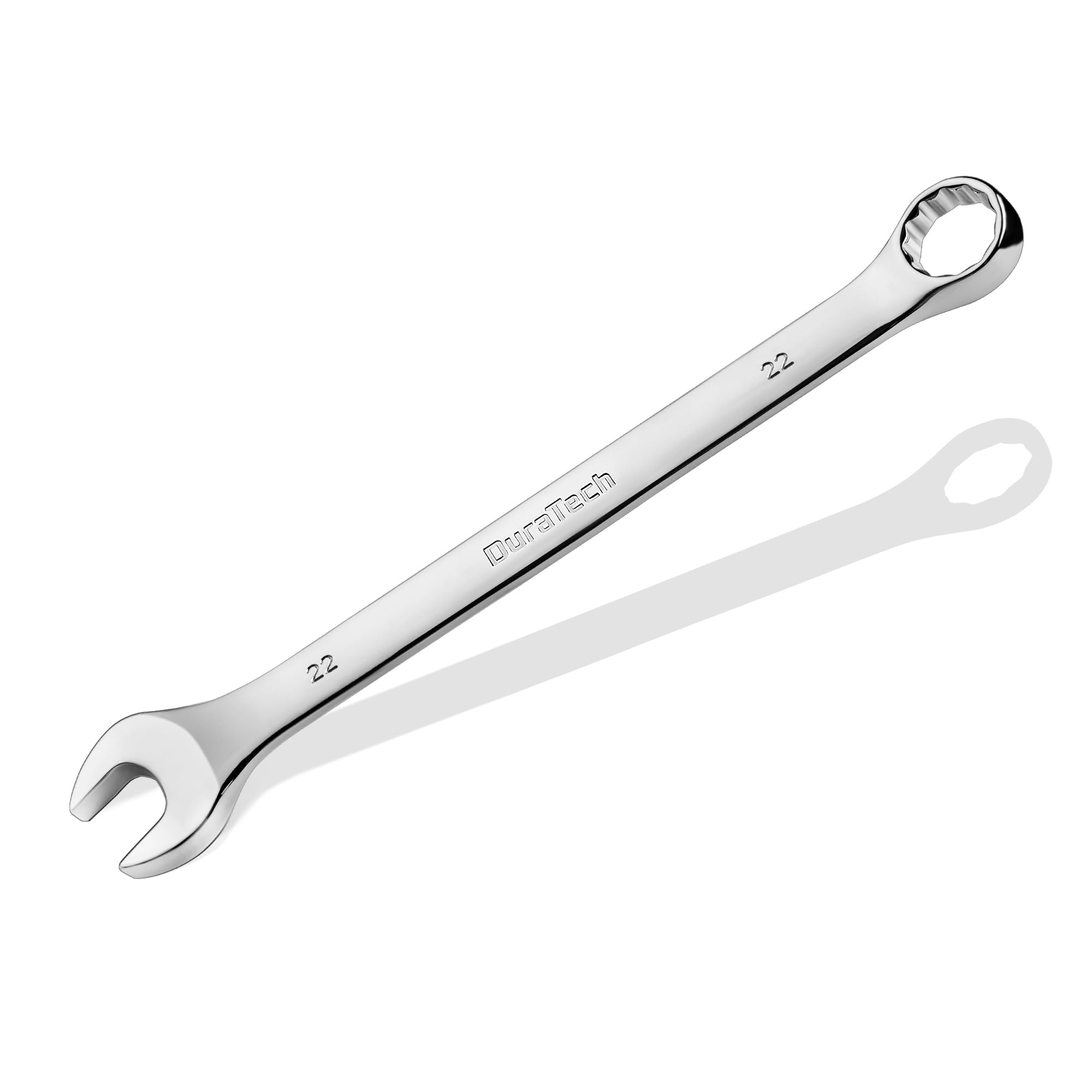 DURATECH 22mm Combination Wrench, Metric, CR-V Constructed with Mirror Polish, 12-Point, 15-Degree Offset