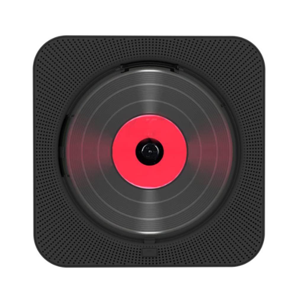 bluetooth portable cd player with dust cover, wall mountable mp3 music player built-in speakers with remote control led display sleep timer fm radio, usb/tf/aux home audio boombox(black)