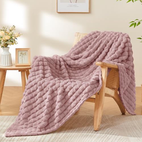 Image of BEDELITE Berry Purple Fleece Throw Blanket for Couch, 50x60 Inches