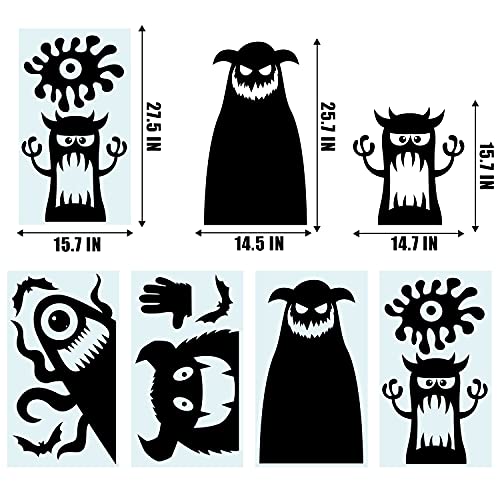 LOMIMOS Halloween 9PCS Giant Window Clings,Black Demon Ghost Wall Stickers Silhouette Decals for Party Decoration