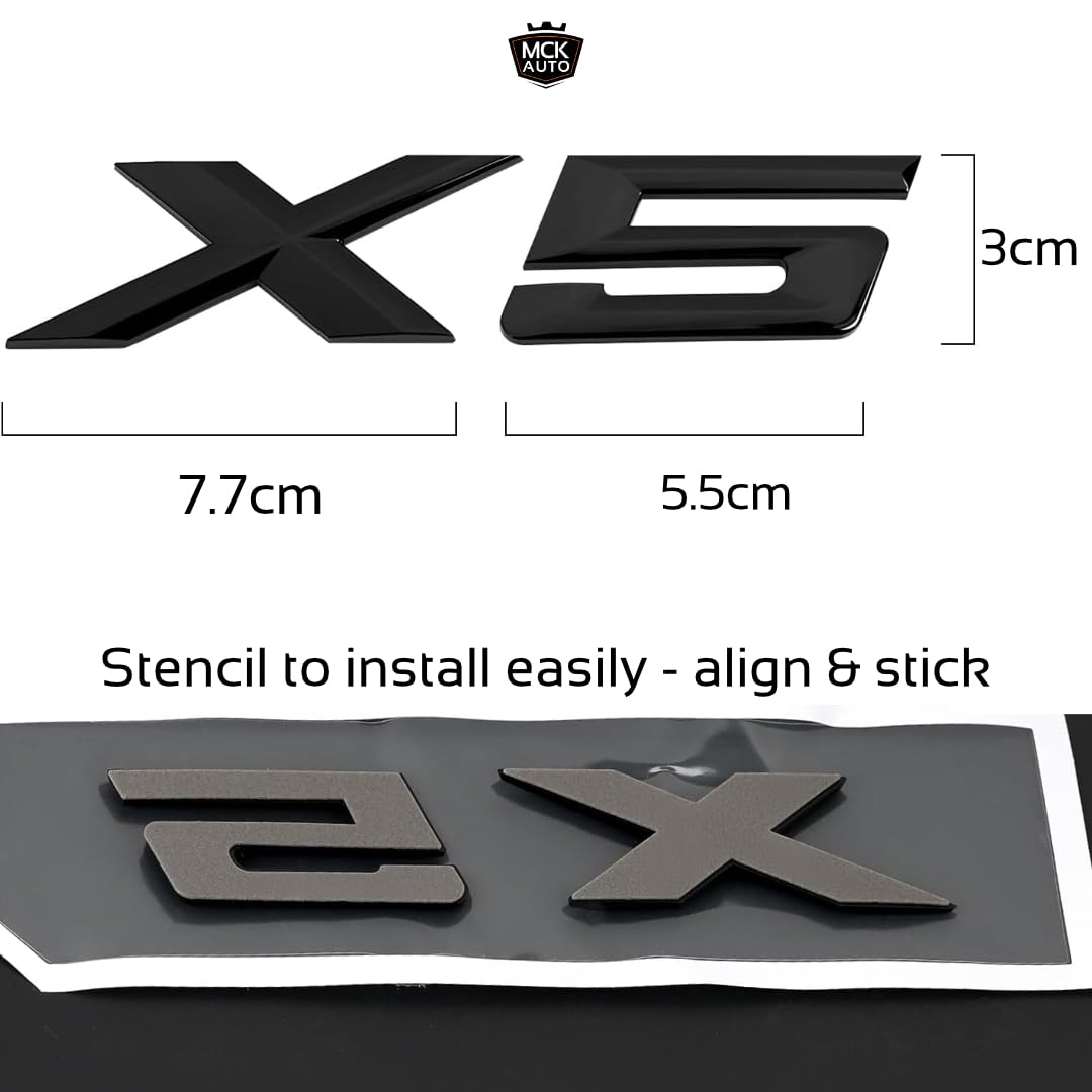 MCK Auto - X5 Black Glossy Logo Badge Rear Boot Back Emblem Tuning