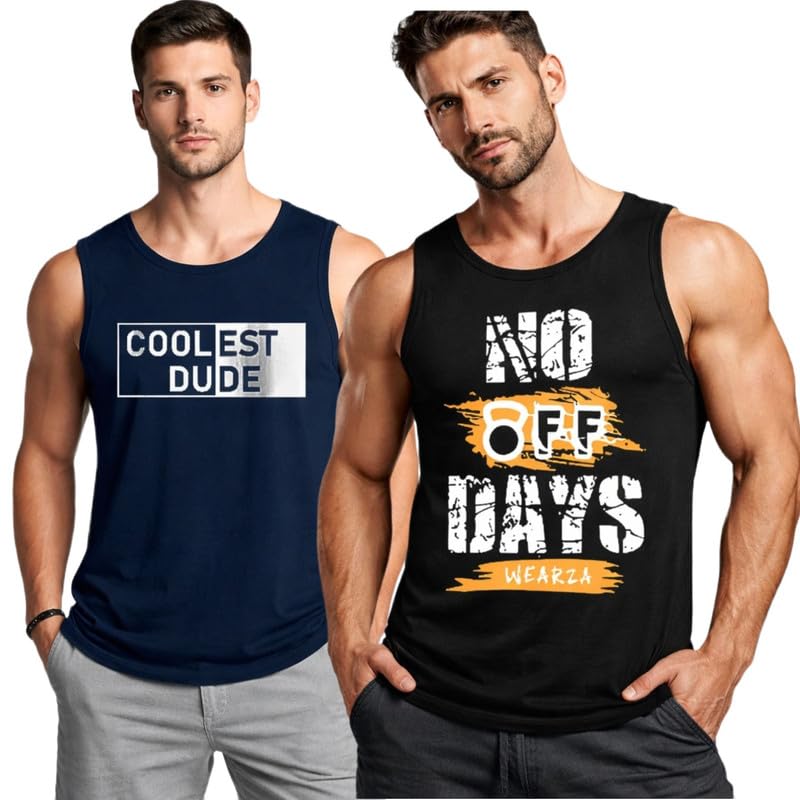 Men’s Printed Gym Sando Sleeveless Round Neck Workout Vest for Men Casual Gym Wear-picture-48