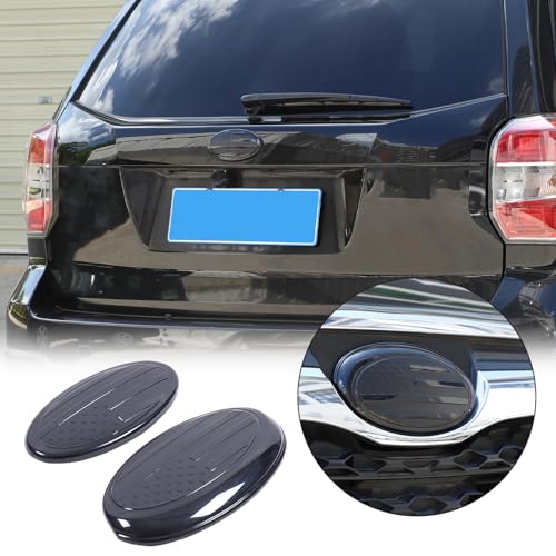 Image of Car Front Rear Emblems Trim Cover Compatible with Subaru Forester 2013-2018,ABS Car Front Rear Logo Trim Cover,Front Grille and Tailgate American Flag Decoration Emblems Accessories (2013-2018)
