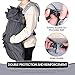 Orzbow Baby Carrier Cover Winter, Universal Baby Carrier Rain and Wind Cover with Pockets, Detachable Hood and Storage Bag, Waterproof & Windproof, Dark Grey Dinosaur