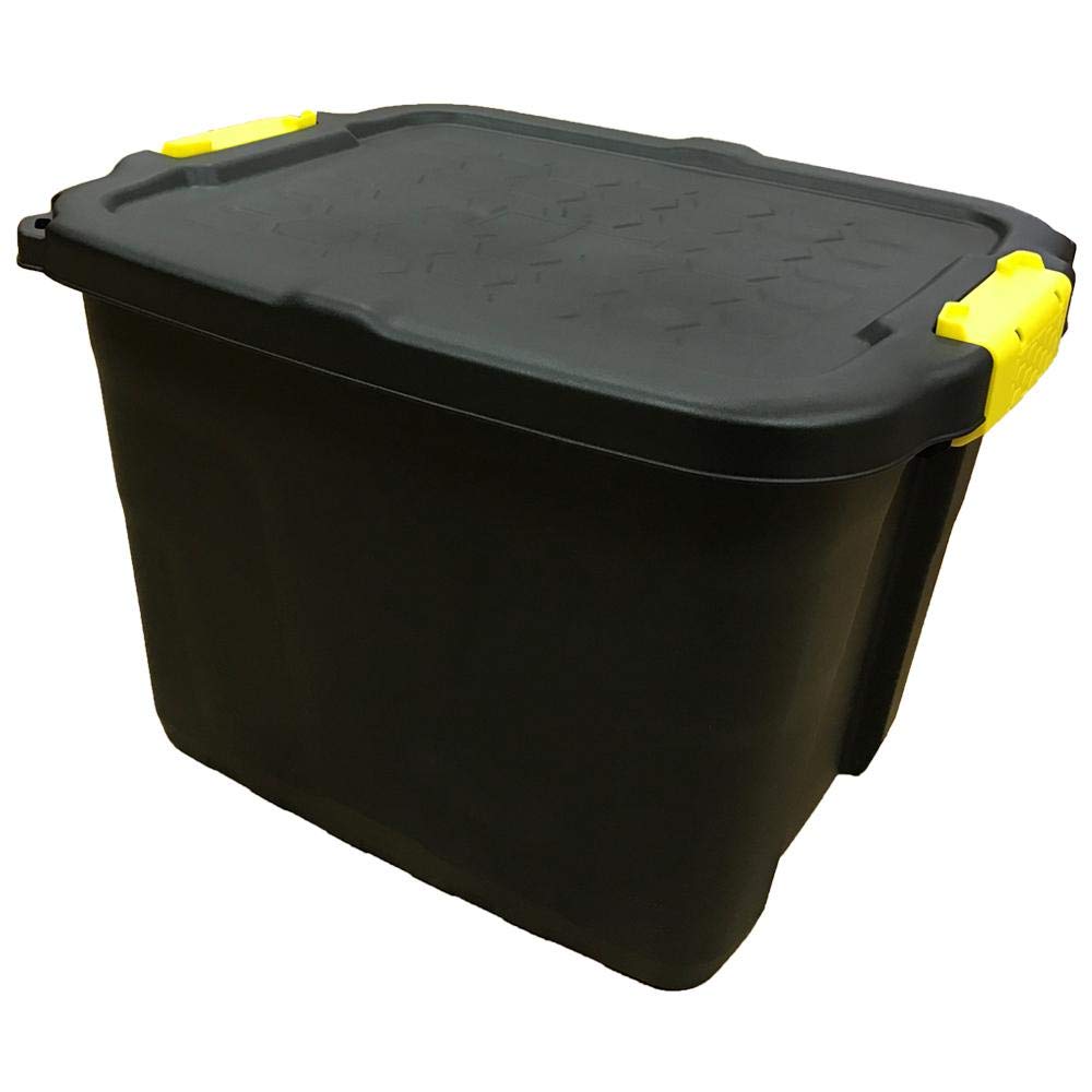 Strata Black Heavy Duty Storage Crate & Lid (60 Litre)