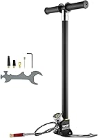 Vista 13 de VEVOR Bomba de aire PCP manual de alta presión 4500 PSI, bomba de mano de tres etapas, cámara PCP, plata