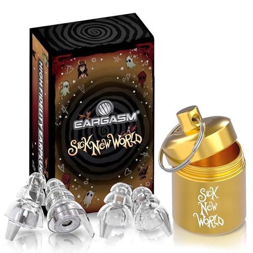 Image of Eargasm High Fidelity Sick New World 2026 Music Festival Earplugs - Hearing Protection for Concerts, Festivals, Musicians, DJs, Night-Life, Motorcycles with High Fidelity Noise Reduction up to 21 dB