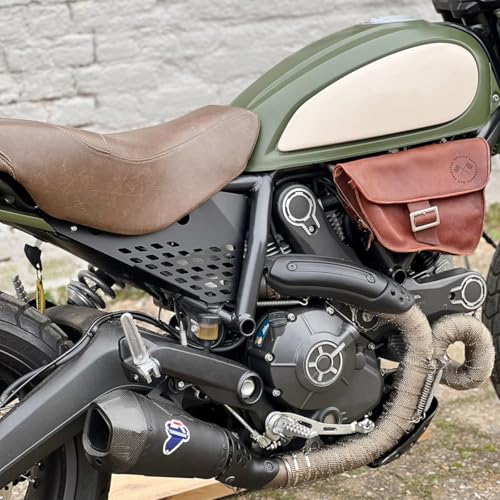 Motorradzubehör Aluminium Side Mid Rahmen Cover Panel Schutzfolie Verkleidung für Scrambler Sixty/Desert Sled/Vollgas/Urban Enduro (Schwarz)