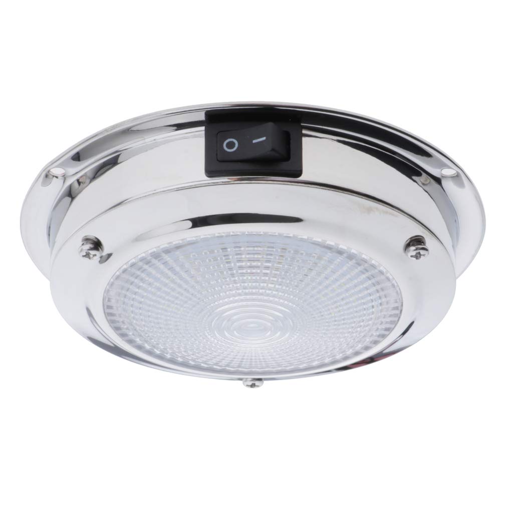 Amazon.co.jp: prasku 12V 2Wステンレス鋼LEDドームライトボートマリン