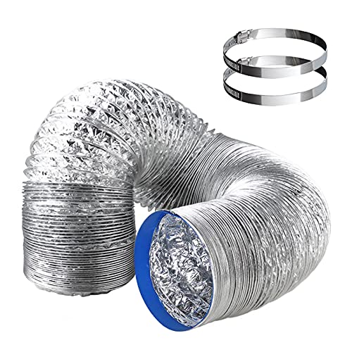 Tuyau d'Evacuation Flexible 100 mm x 2m Gaine Flexible Aluminium，Tuyau d'aération de...