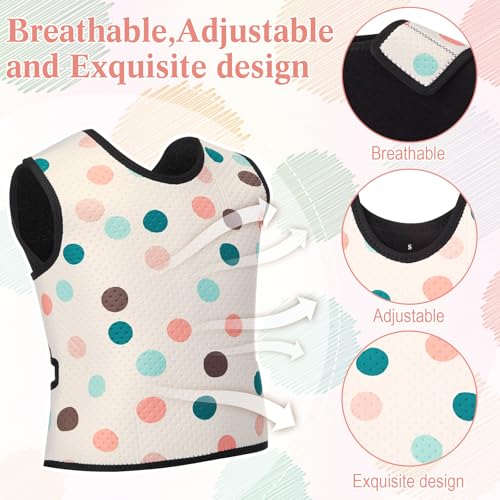 Image of Janmercy Kids Compression Vest Ages 2 to 9 Soft Adjustable Breathable Neoprene Comfort Vest for Boys Girls School Home Daily(Colorful Polka Dots,Small)