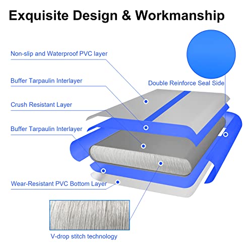 VOFiTNY Tapete de ar inflável de 20'/16'/13'/3 m Tapete inflável de ginástica Tapete de queda par
