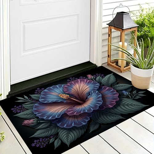 Tapis de sol de bain antidérapant lavable bleu 45x75