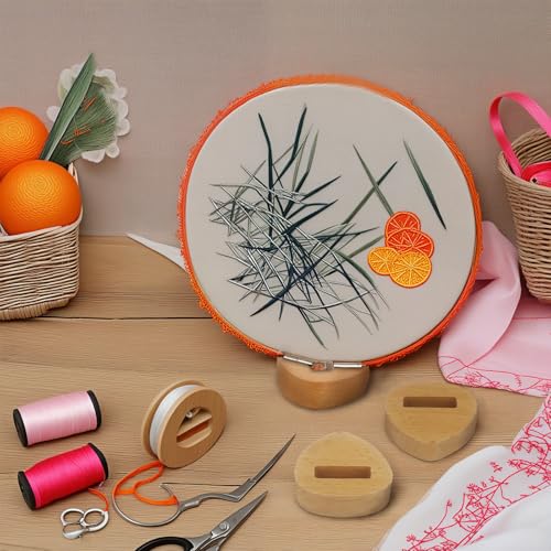 Image of GeryVtee 6 Pcs Small Embroidery Hoop Stand Embroidery Hoop Display Stand Embroidery Frames for Display Embroidery Cross Stitch Hoop Accessories Decor (Triangle)
