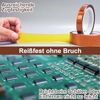 Patravious 6 Rollen Kapton Tape,10mmX 33 m Hitzebeständiges Klebeband, Hochtemperaturklebeband,Isolierband, Geeignet Für 3d Drucker,Löten Und Elektronische Leiterplatten – Ansicht 4