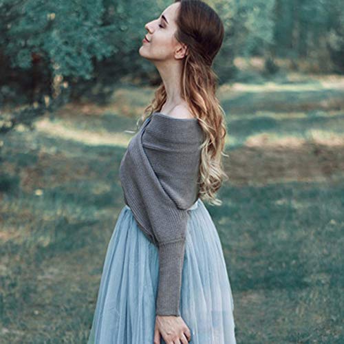 Scarf with Sleeve for Women Knit Crochet Multifunctional Wrap Sweaters Shawl Shrug Fall Winter Scarves2