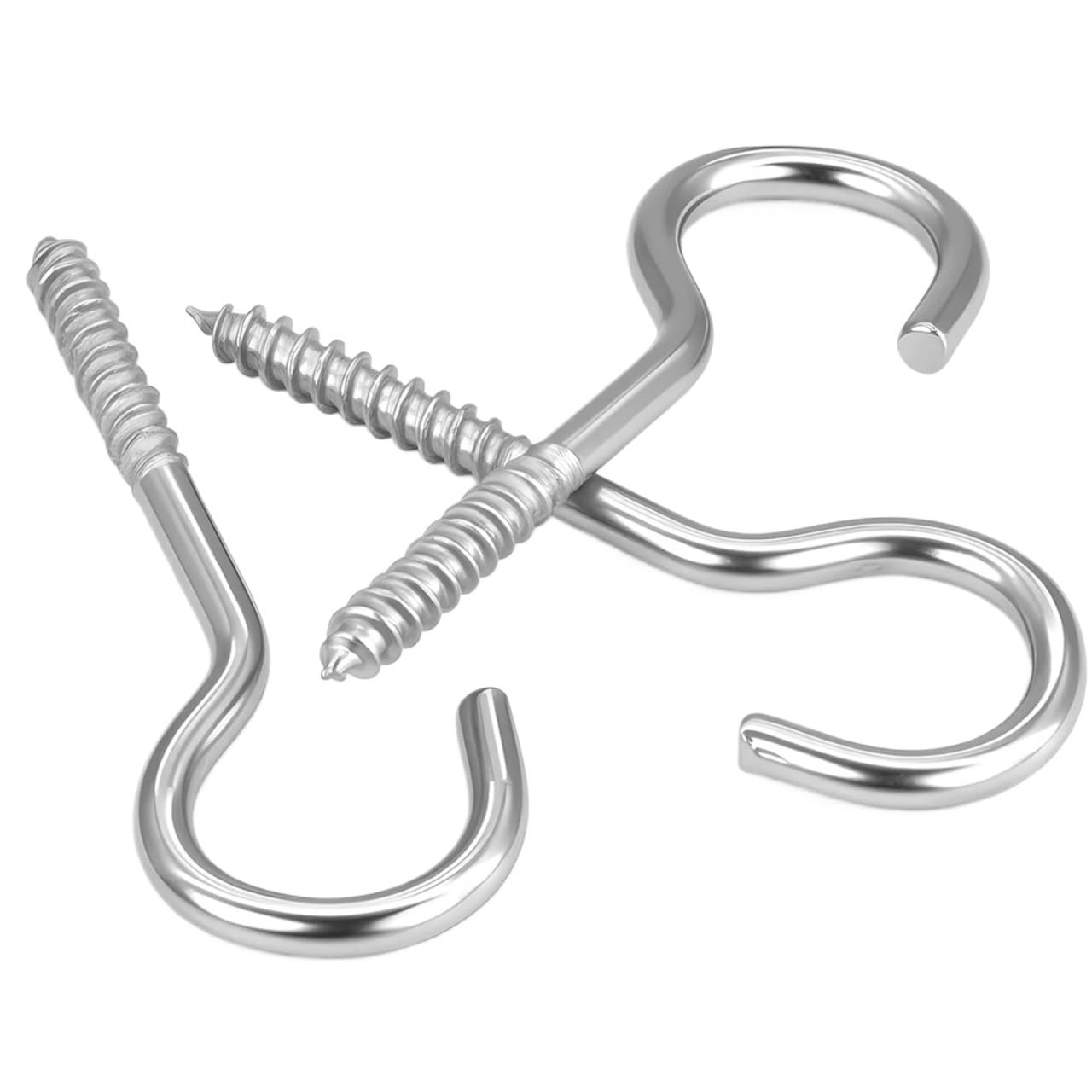 TRRYUIP Eye Hooks Stainless Steel Self Tapping Hanging Eyebolt Hooks Screw Ceiling Cup in Hook Heavy Duty Ring Screws(20PCS)