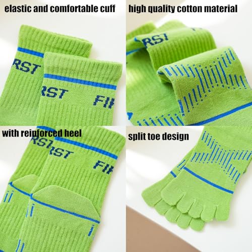 2 pares de meias de algodão com cinco dedos para esportes, corrida, tabi, meias separadas para menin