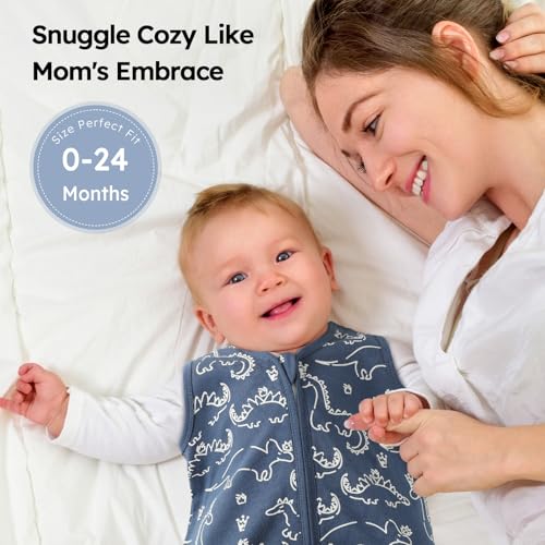 Image of Yoofoss Baby Sleep Sack 6-12 Months 0.5 TOG Baby Wearable Blanket, 100% Organic Cotton Infant Toddler Sleeping Sack 2-Way Zipper Lightweight Sleep Sack, Grizzly