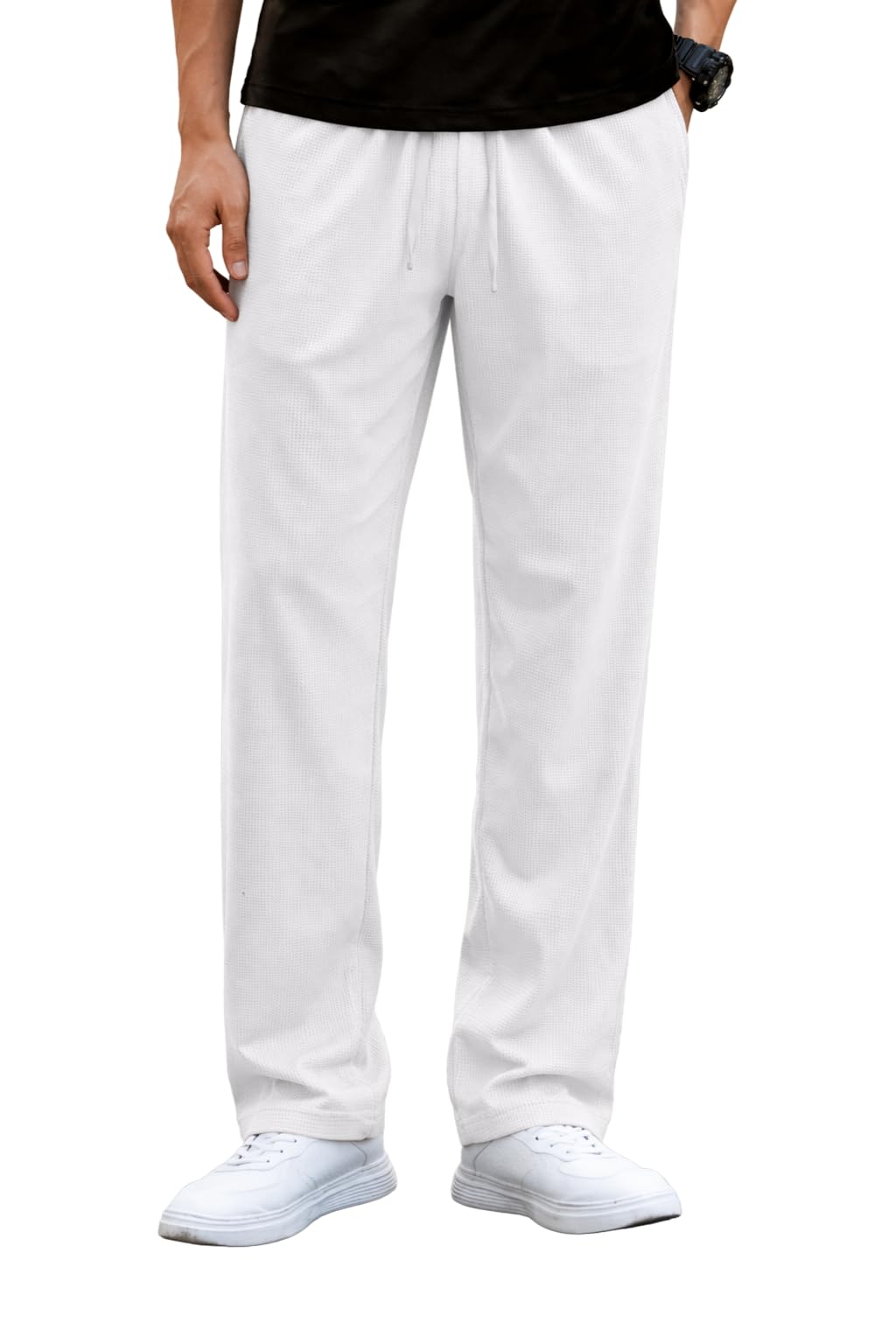 mack jonney Men Waffle Knit Cotton Track Pants|Regular Fit |Soft Breathable Lounge Wear|Casual Wear WF-31-picture-21