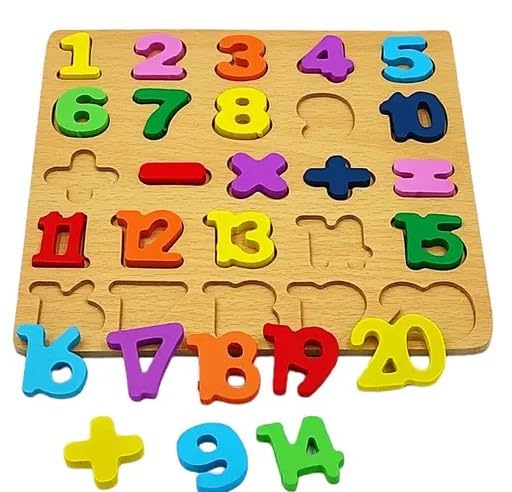 KUNIGAL TOYS - Wooden Number Puzzles for Kids | 0 to 9 and Mathematical Function Puzzle Board for Toddlers | Learning Toys for 3-8 Year Old Girls Boys (Number Puzzle) (B0DHCJY9VN) Amazon Price History, Amazon Price Tracker