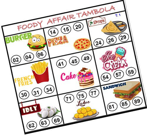 Food Affair Theme Bingo Housie tambola Tickets (Printed on Hard Sheet, Big Size Tickets, 150 Cards) (B09B6FN5Q1) Amazon Price History, Amazon Price Tracker