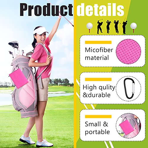 6 Pcs Tri-Fold Golf Towel 16 X 23 Inch Microfiber Fabric Golf Towels For Golf Bags With Heavy Duty Clip Waffle Pattern Golf Towel For Men Women Golf Club Gifts, 6 Color Options (Bright Color Series) #TOP1