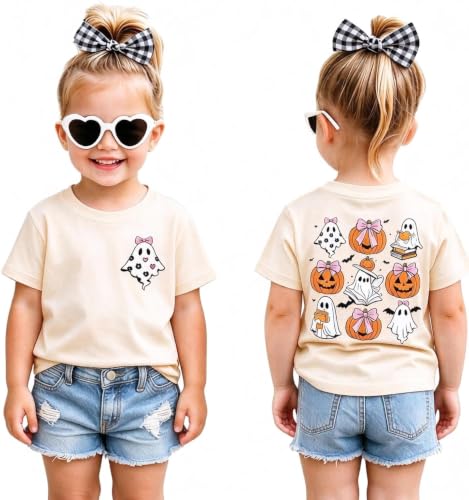 Halloween Shirts for Kids Toddler Ghost Graphic Tee Spooky Season Fall Tops - image 1