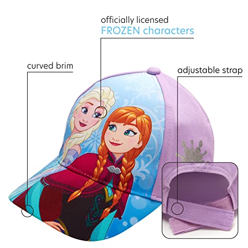 Image of Disney Frozen Kids Baseball Cap Adjustable Hat for Elsa Girls and Anna Age 4-7 Years