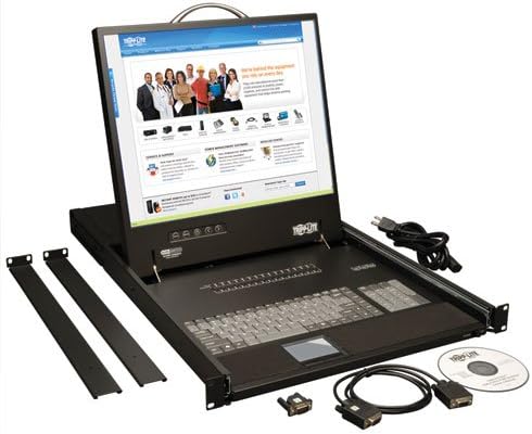 Tripp Lite 16 Port Net Controller Rackmount Console KVM Switch with 19-inch LCD Display Black