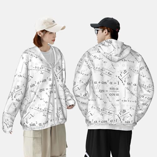 Print Equation Math Sun Protection Zip Up Hoodie Lightweight Jacket, Long Sleeve Sun Shirt for Women Men2