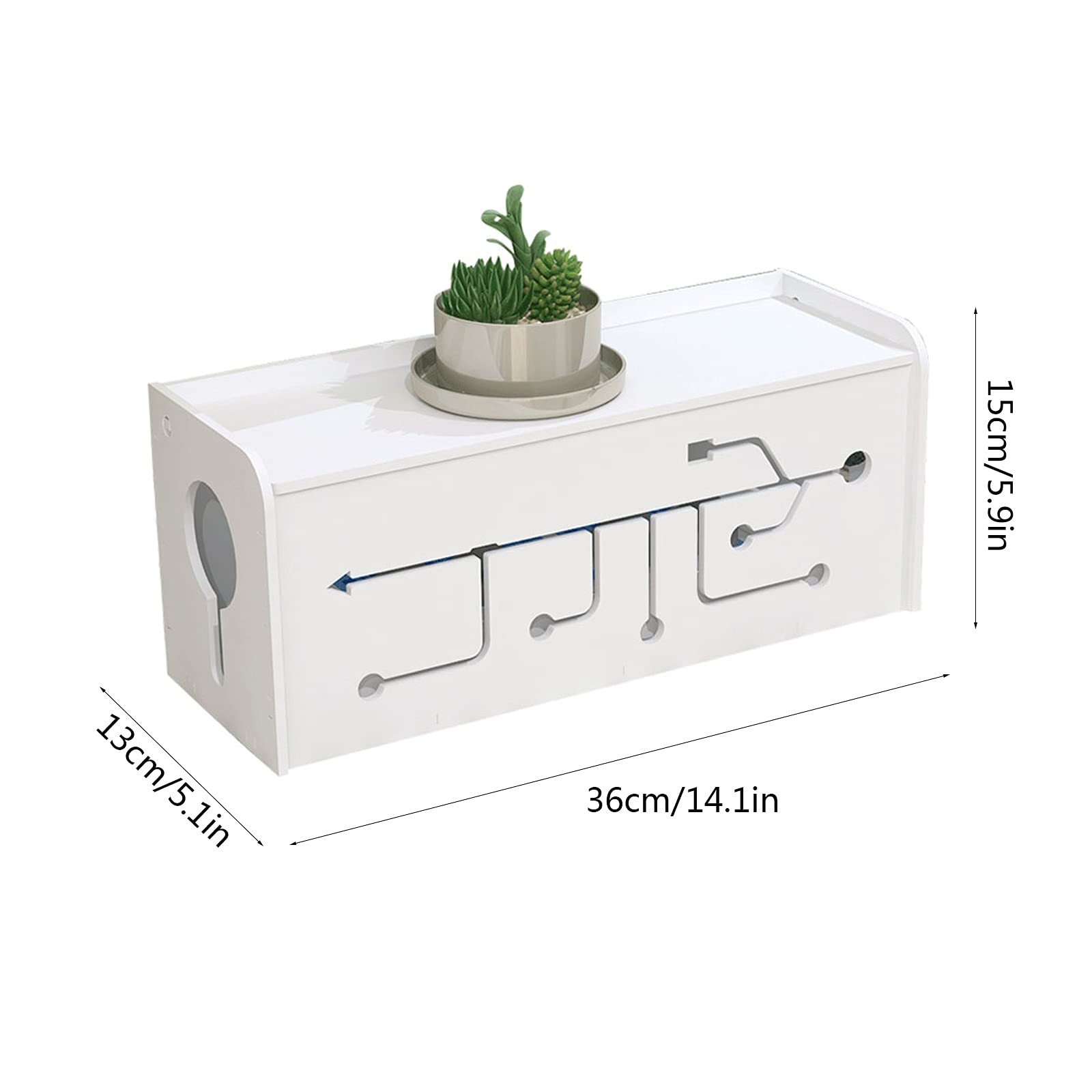 Pudełko do zarządzania kablami Pudełko do zarządzania kablami Biały organizer do kabli z klapką Design Rozwiązanie do zarządzania kablami na biurko, ukryj listwy zasilające Luźne przewody za telewiz