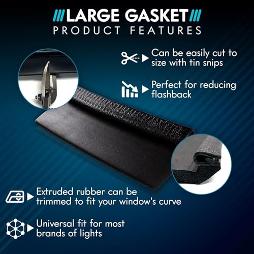 Ultra Bright Lightz 18 Inch | Large Gasket | Eliminate Emergency Warning Visor Dash Stick Surface Mount Light Windshield Flashback Guard (2) - Thumbnail 6