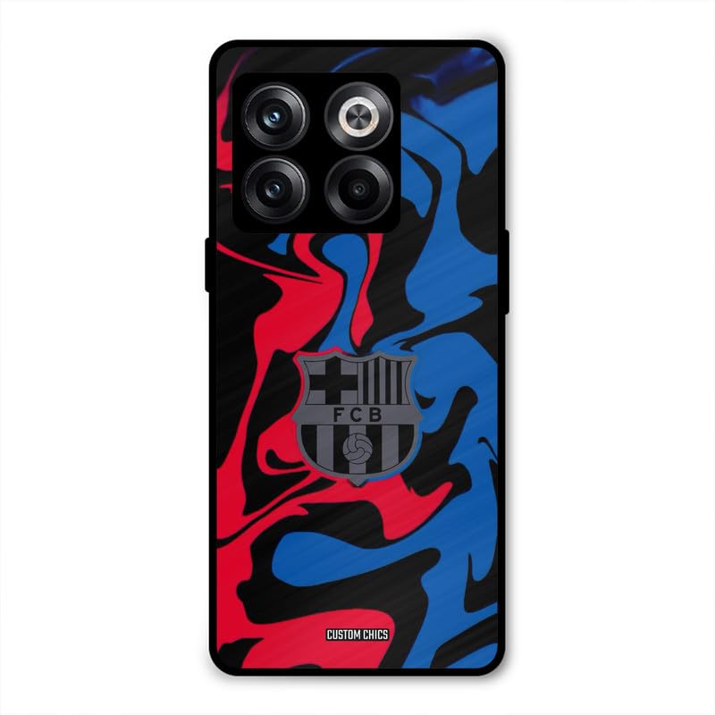 Image of PrintShield FC Barcelona Comic Back Cover for Oneplus 10T, Shockproof Printed Phone Case with Soft TPU Sides & Anti-Slip Grip