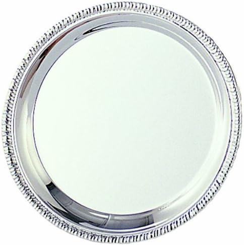 Customizable High Polished Stainless Steel Gadroon Tray, Serving Plate, 10" Diameter, Includes Personalization