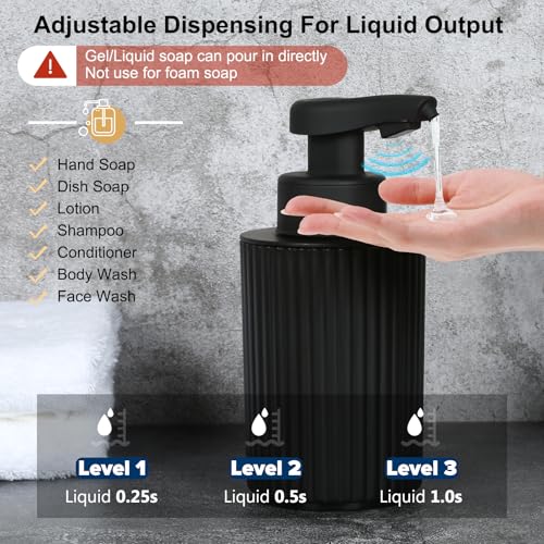 Phneems Automatic Soap Dispenser Liquid Hand Free Rechargeable Soap Dispenser Touchless Lotion Soap Dispenser Smart Electric Auto Dish Plastic Soap Dispenser For Bathroom Kitchen Commercia Black thumb #1