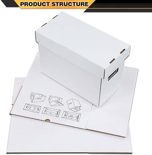 Miniatura 2 de Paquete de 3 cajas de almacenamiento para cómics, capacidad para 150-175 cómics, plegable, apilable, a prueba de humedad, cartón archivado