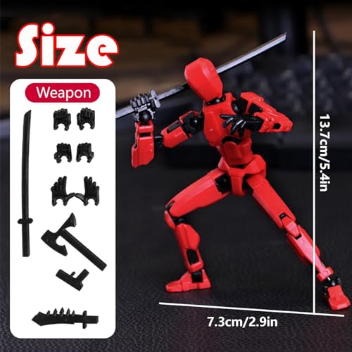 Nowtek ROBOT Assembly Completed) 2 Packs T13 Action Figure Set, Titan 13 3D Printed Multi-Jointed Movable Action Figure Robot Toy thumb #6