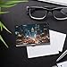 VstaDank City Nightscape Business Card Holder Fashion Aluminum Alloy Flip Cover Credit Card Holder High End Professional Name Cards Case Exquisite Pocket Metal Cards Holder for Work