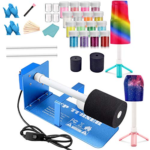 LFSUM Cup Turner for Crafts Tumbler Cup Spinner Machine Kit,Cuptisserie Turner DIY Glitter Epoxy Tumblers Spinner Turner