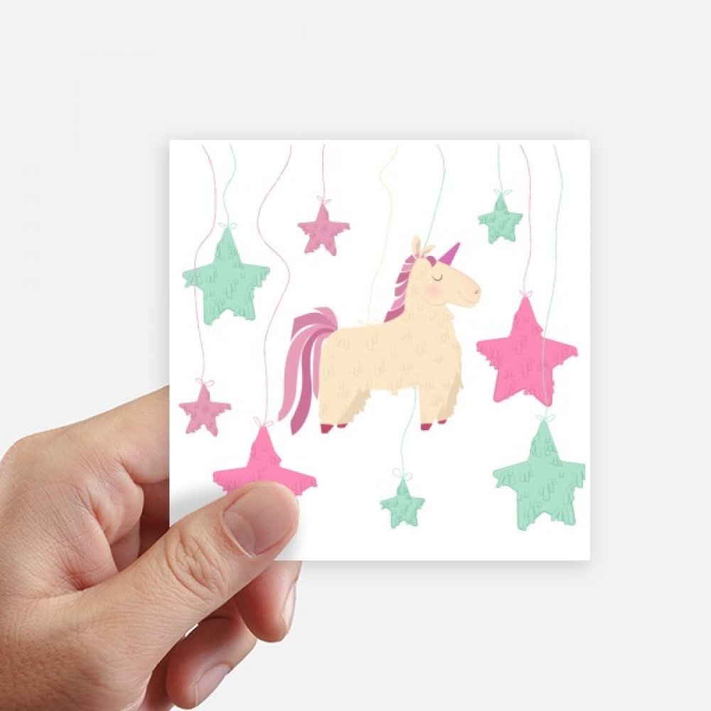 Autocollant carré de 10 cm imperméable pour mur pc portable et moto motif licorne