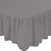 Vista 12 de 1Pc Ruffled Bed Skirt Twin Size Black Color 14 Inch Drop 600 Thread Count Dust Ruffle with Platform, Wrinkle and Fade Resistant