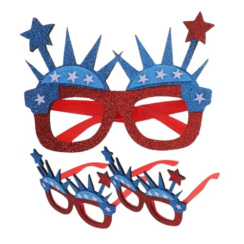 CAXUSD 3 Pezzi Di Occhiali Per Il Dell'Indipendenza Accessori Usa Occhiali Con Stelle Patriottiche Occhiali Con Bandiera Americana Occhiali Da Sole Per Il