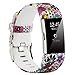 [3 Pack] Compatible with Fitbit Charge 2 Bands for Women Small- Silicone Colorful Pattern Floral Band Strap Bracelet Wristband for Charge 2 Fitness Tracker Replacement Bands Accessories Unisex,S
