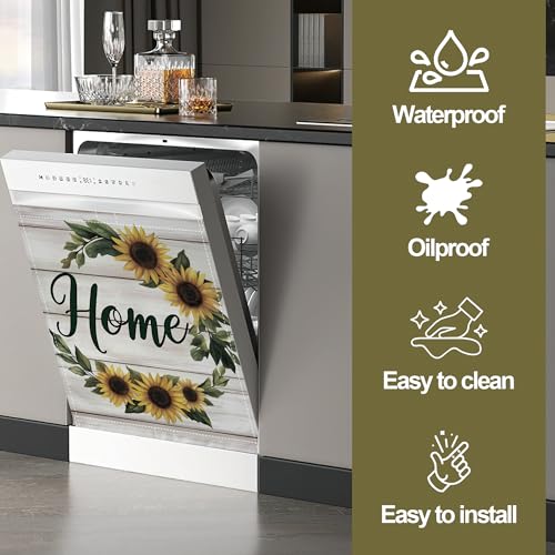 Image of Beautiful Country Home Sign Dishwasher Magnet Cover,Kitchen Decor Waterproof Refrigerator Magnet Appliance Cover Protector,23Wx26H Inches