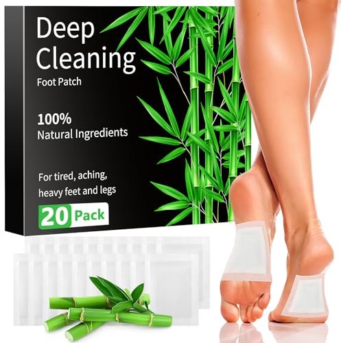 Radikor Juego de 20 Parches Detox Para Pies para Aliviar el Estrés y el Sueño Profundo, Parche Desintoxicante 100% Natural para Desintoxicar y Purificar el Cuerpo