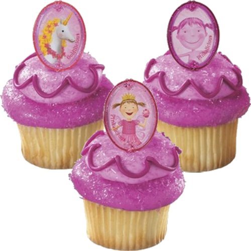 12 Pinkalicious Plastic Party Cupcake Rings Cake Toppers